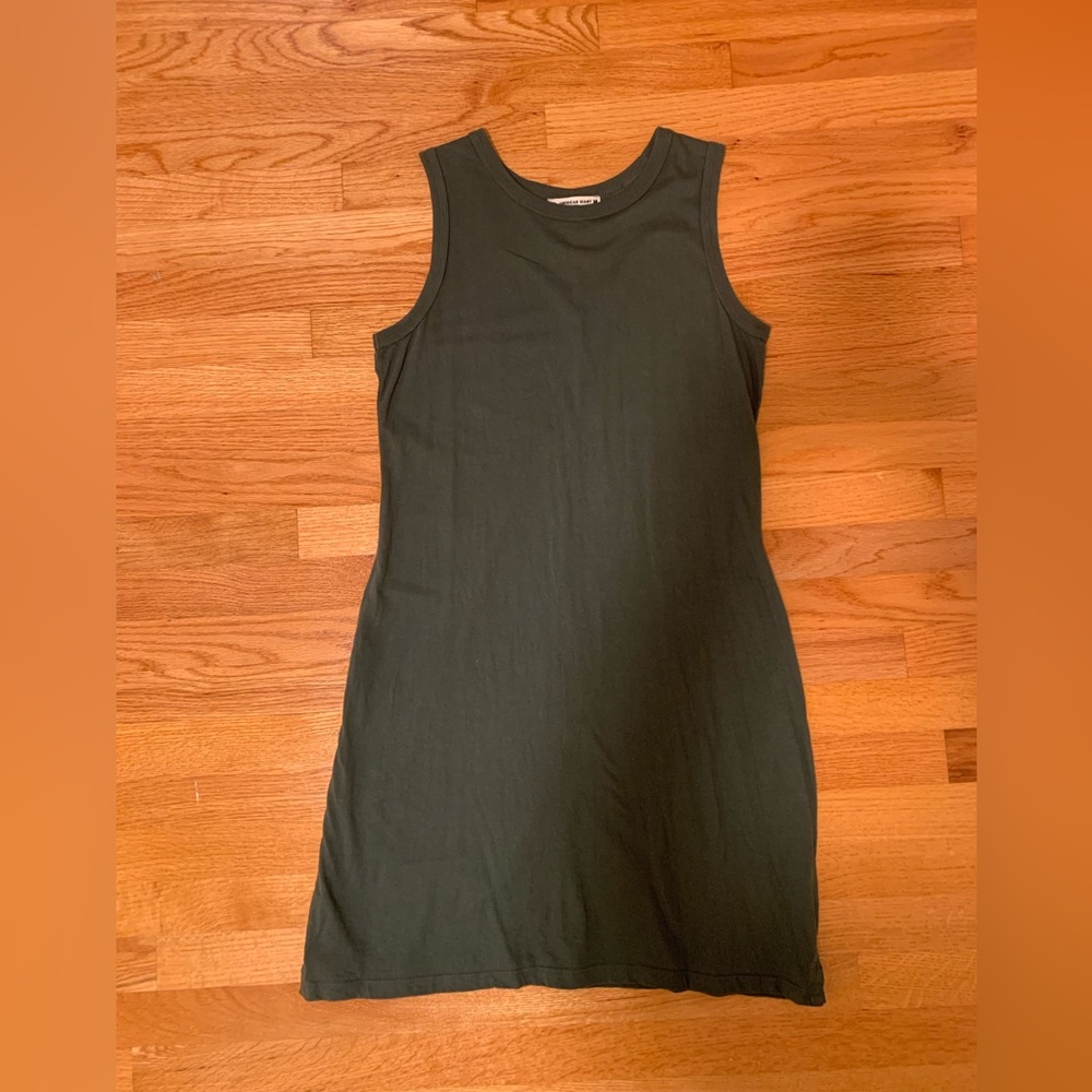 American Giant Sleeveless Cotton Tank Dress. Size Medium. Soft Green.